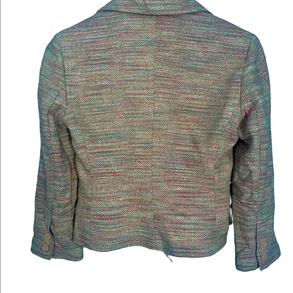 BCBG Maxazaria Pink Silk Tweed Silk Tie Blazer Size XS